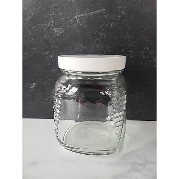 Lidded Clear Glass Jar With Chalk Board Label - Picture 4 of 10